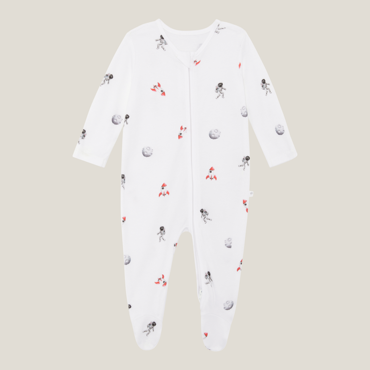Babyhug Cotton Full Sleeves Sleep Suit Space Print- Blue