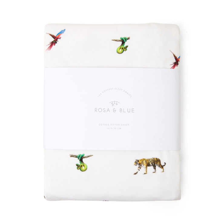 Cotbed Fitted Sheet - Jungle