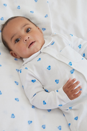 Sleepsuit with Collar - Blue Heart