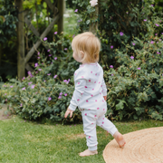 Sleepsuit with Trim - Pink Heart