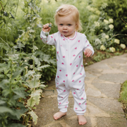 Sleepsuit with Trim - Pink Heart