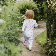 Sleepsuit with Trim - Pink Heart
