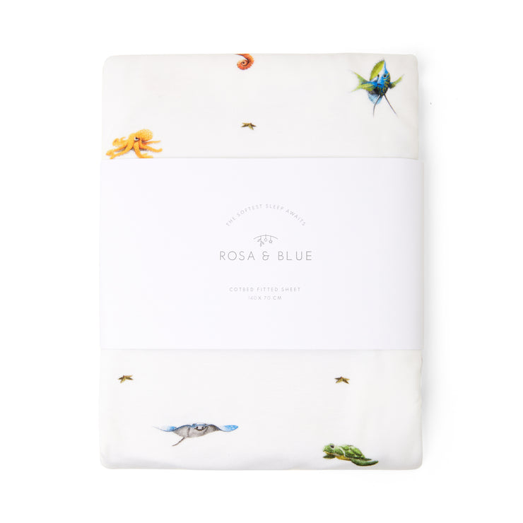 Cotbed Fitted Sheet - Ocean
