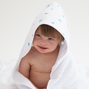 Large Hooded Towel - Blue Heart