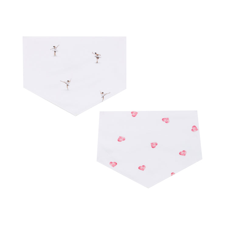 Bibs - Set of 2 - Ballerina / Pink Heart