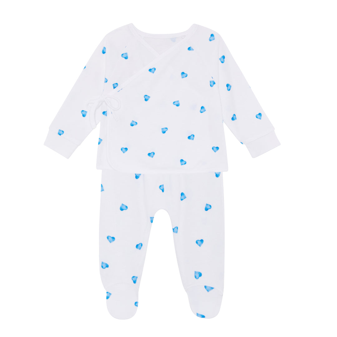 Wrap-over 2 Piece Set - Blue Heart