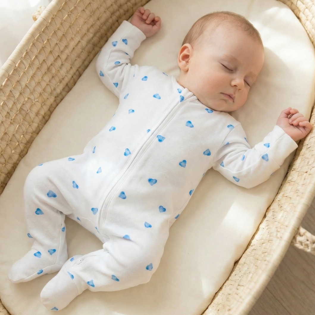 Sleepsuit - Blue Heart