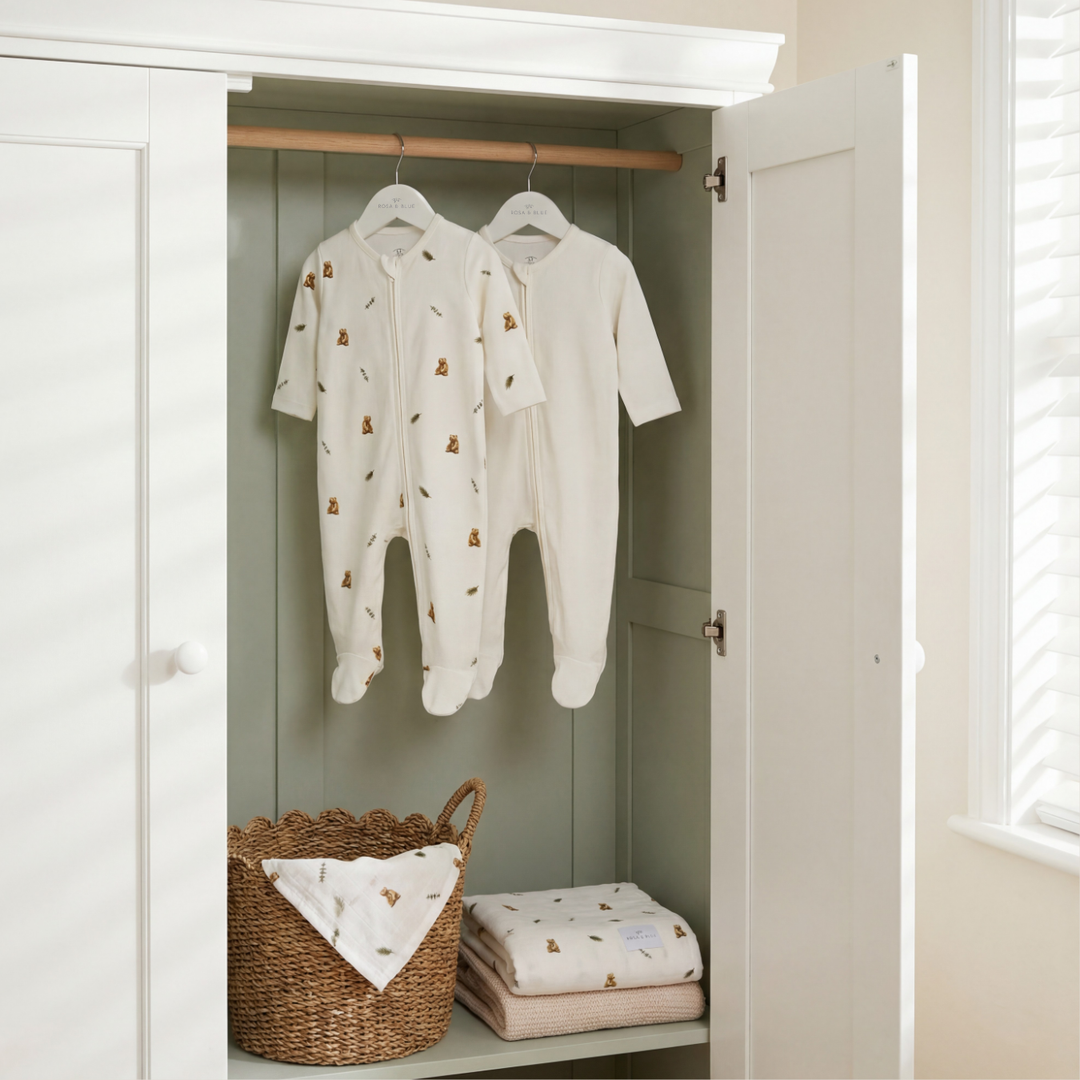 Sleepsuit 2 Pack - Brown Bear/ Warm White