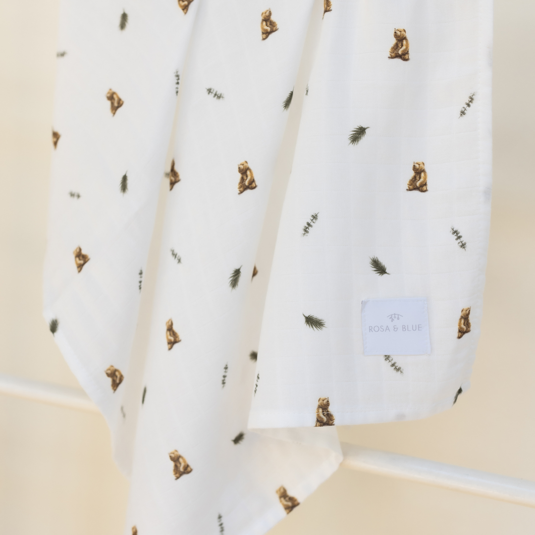 Bamboo Muslin Gift Set - Brown Bear