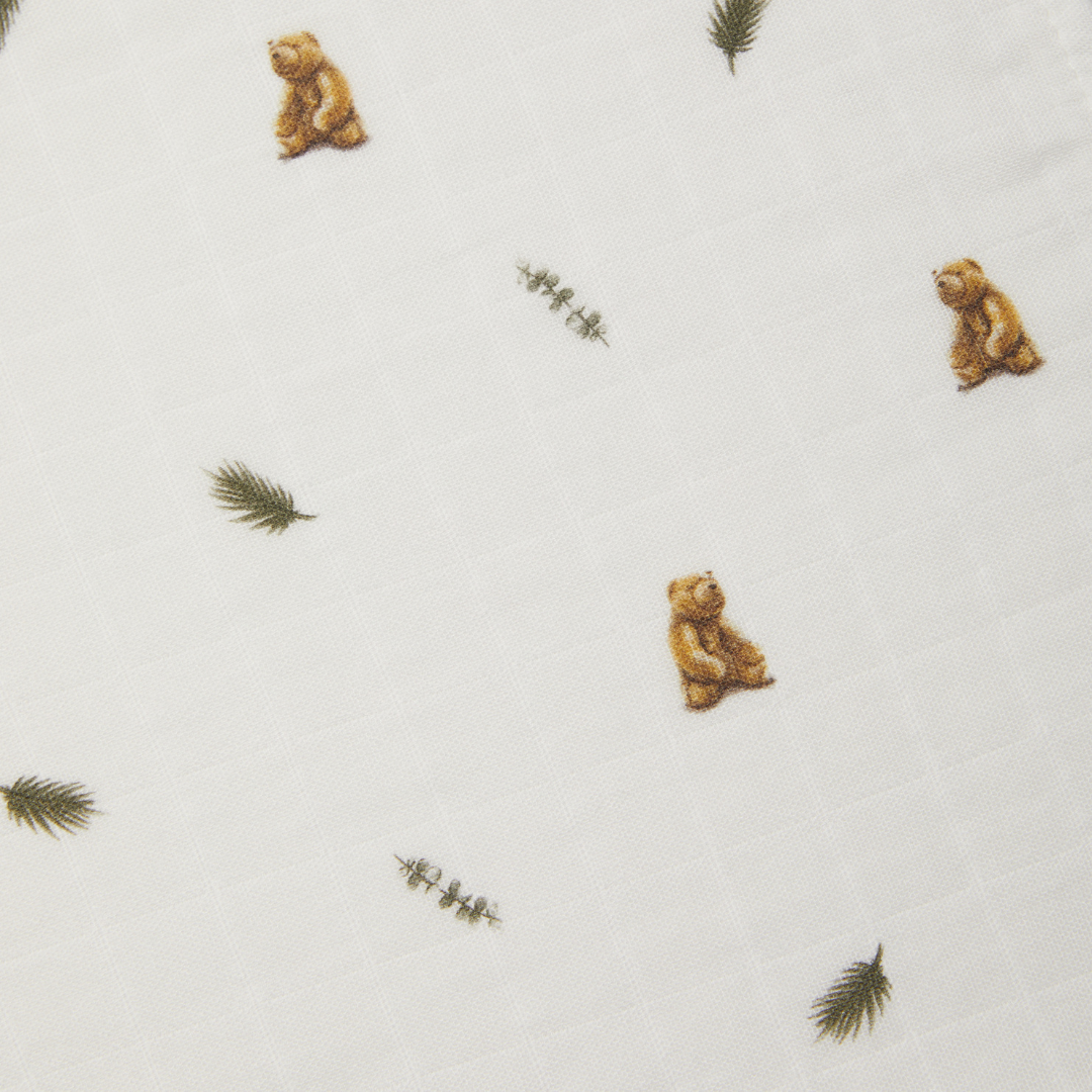 Muslin Square 3 Set Boxed - Brown Bear