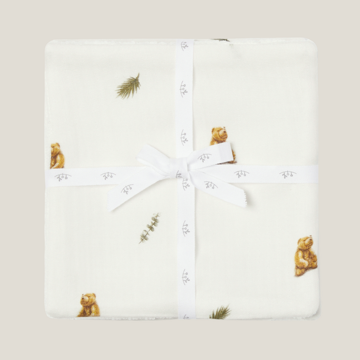 Bamboo Washcloth 3 Pack - Brown Bear