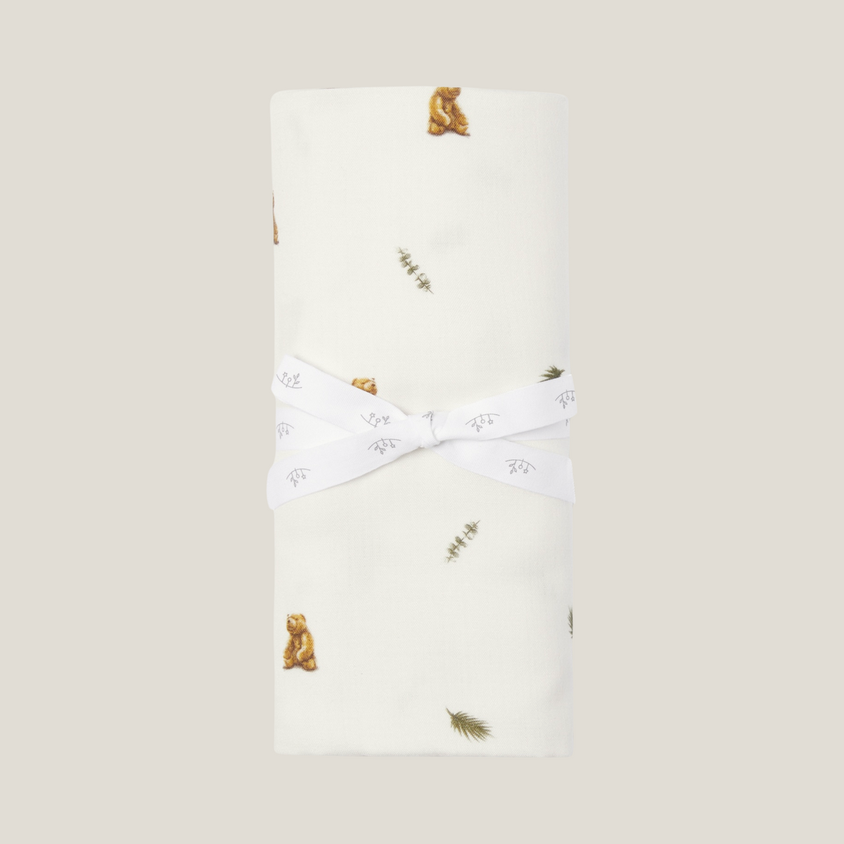 XL Bamboo Muslin Swaddle - Brown Bear