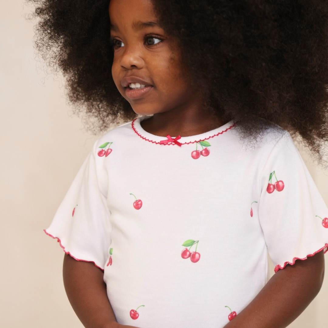 Summer Pyjamas with Frill - Cherry