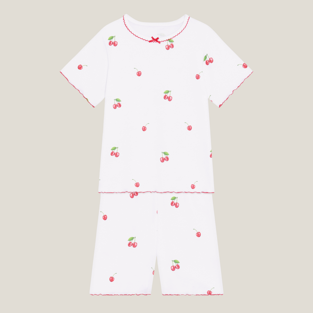 Summer Pyjamas with Frill - Cherry