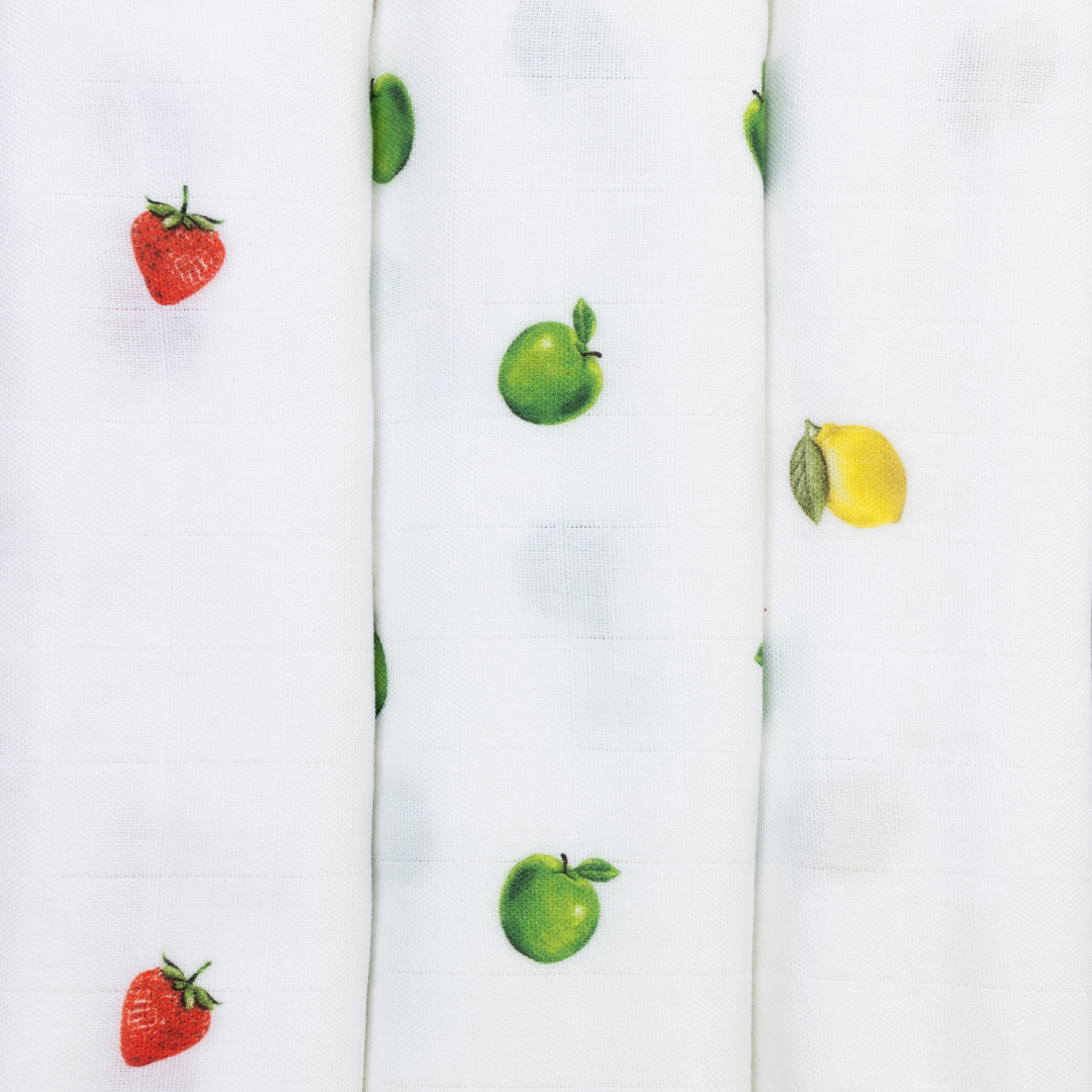 Bamboo Muslin Gift Set - Fruit Trio