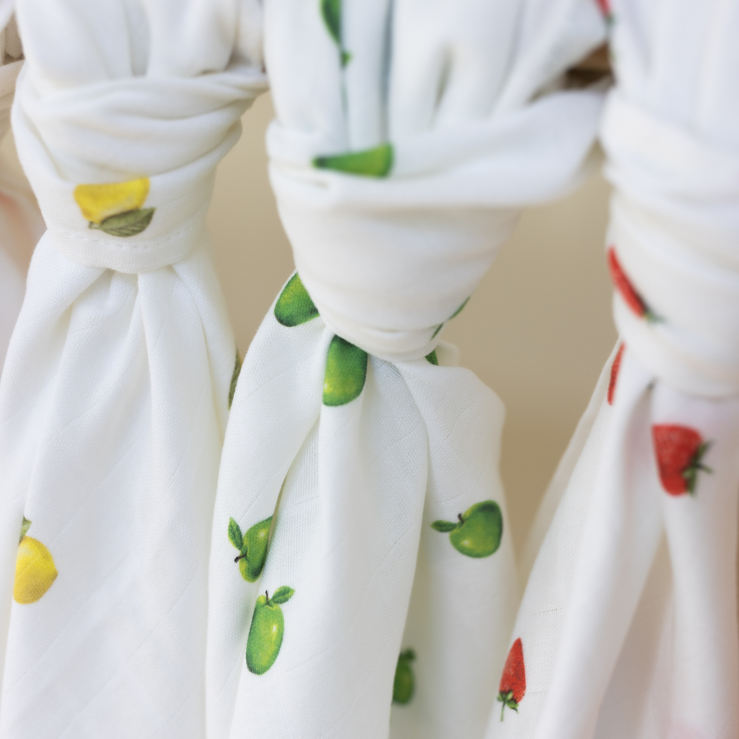 Bamboo Muslin Gift Set - Fruit Trio