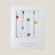 Bamboo Muslin Gift Set - Fruit Trio