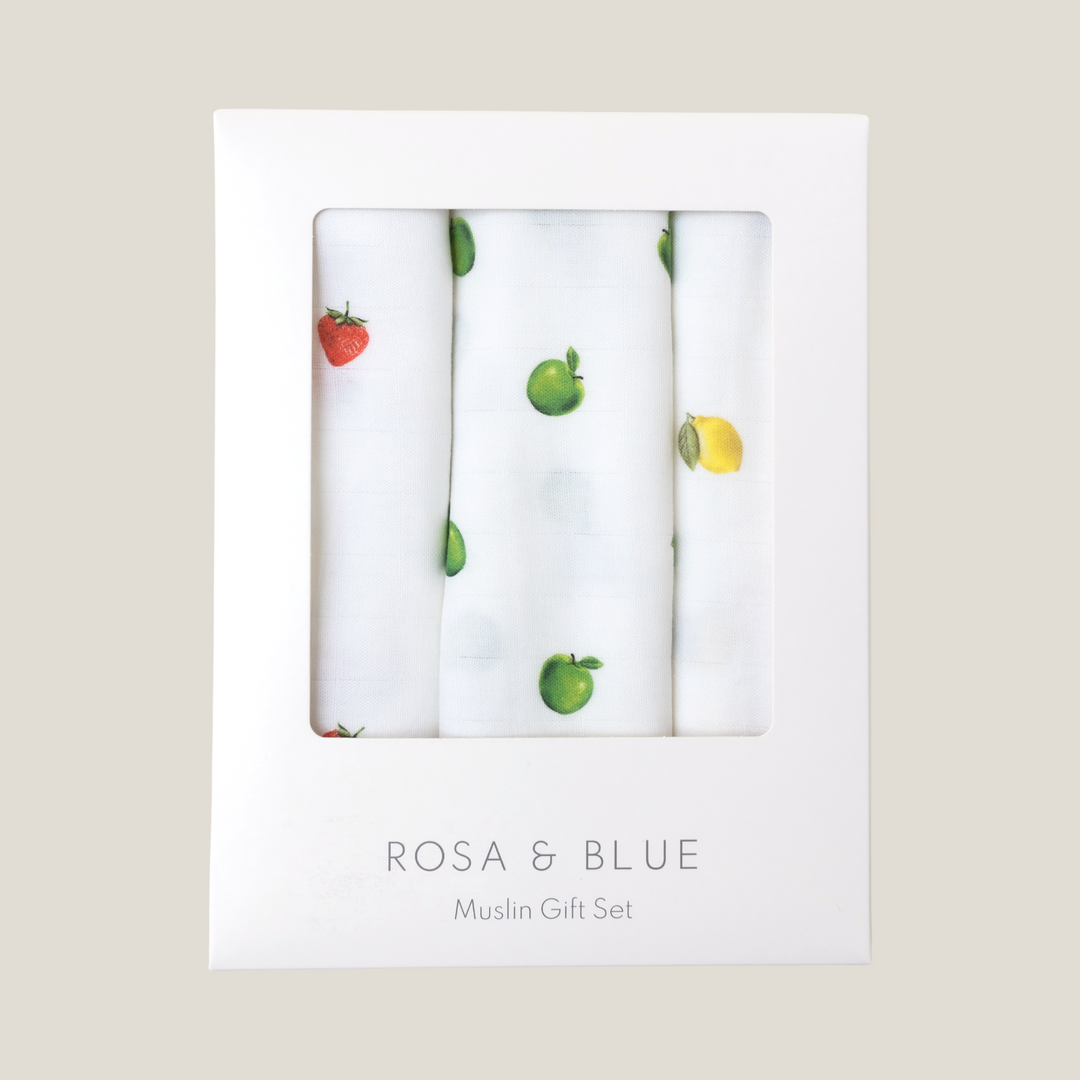 Bamboo Muslin Gift Set - Fruit Trio