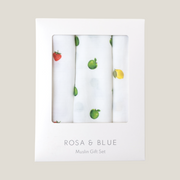 Bamboo Muslin Gift Set - Fruit Trio