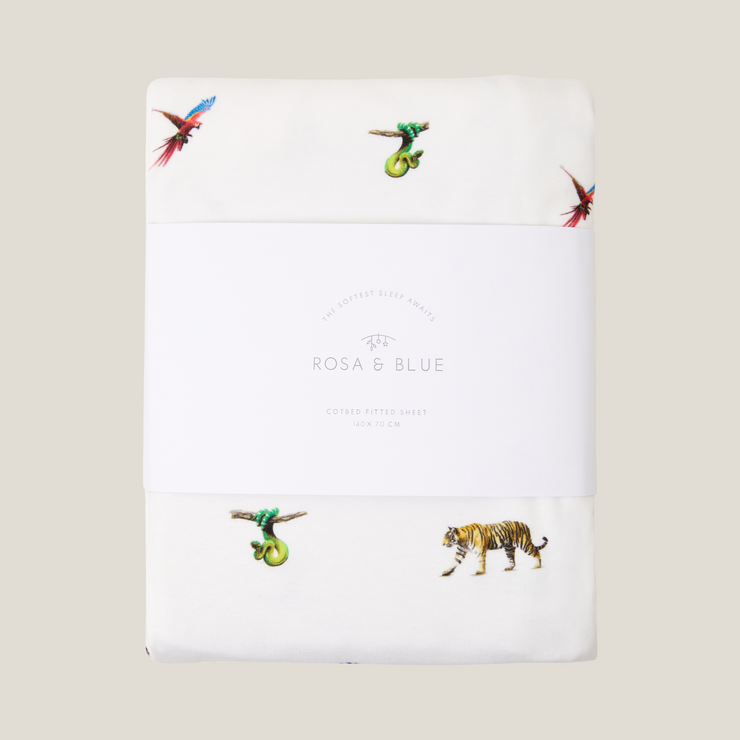 Cotbed Fitted Sheet - Jungle