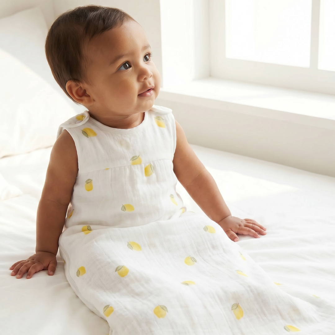 Muslin Sleeping Bag 0.5 TOG - Lemon