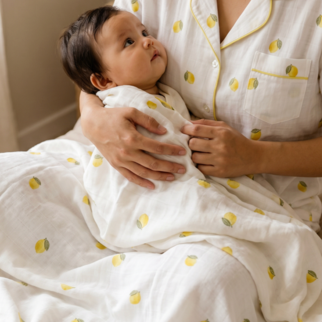 XL Bamboo Muslin Swaddle - Lemon
