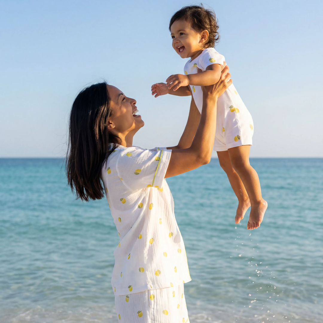 (PRE-ORDER) Women's Muslin Summer Pyjamas - Lemon