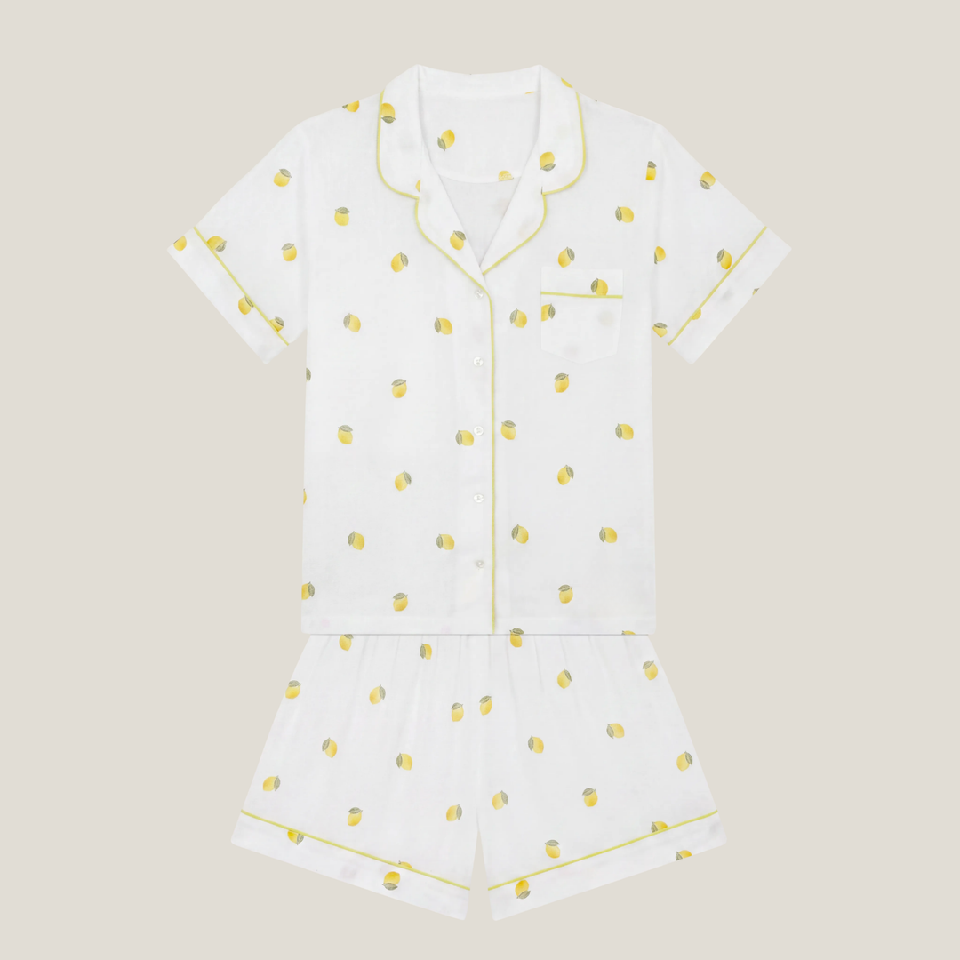 (PRE-ORDER) Women's Muslin Summer Pyjamas - Lemon