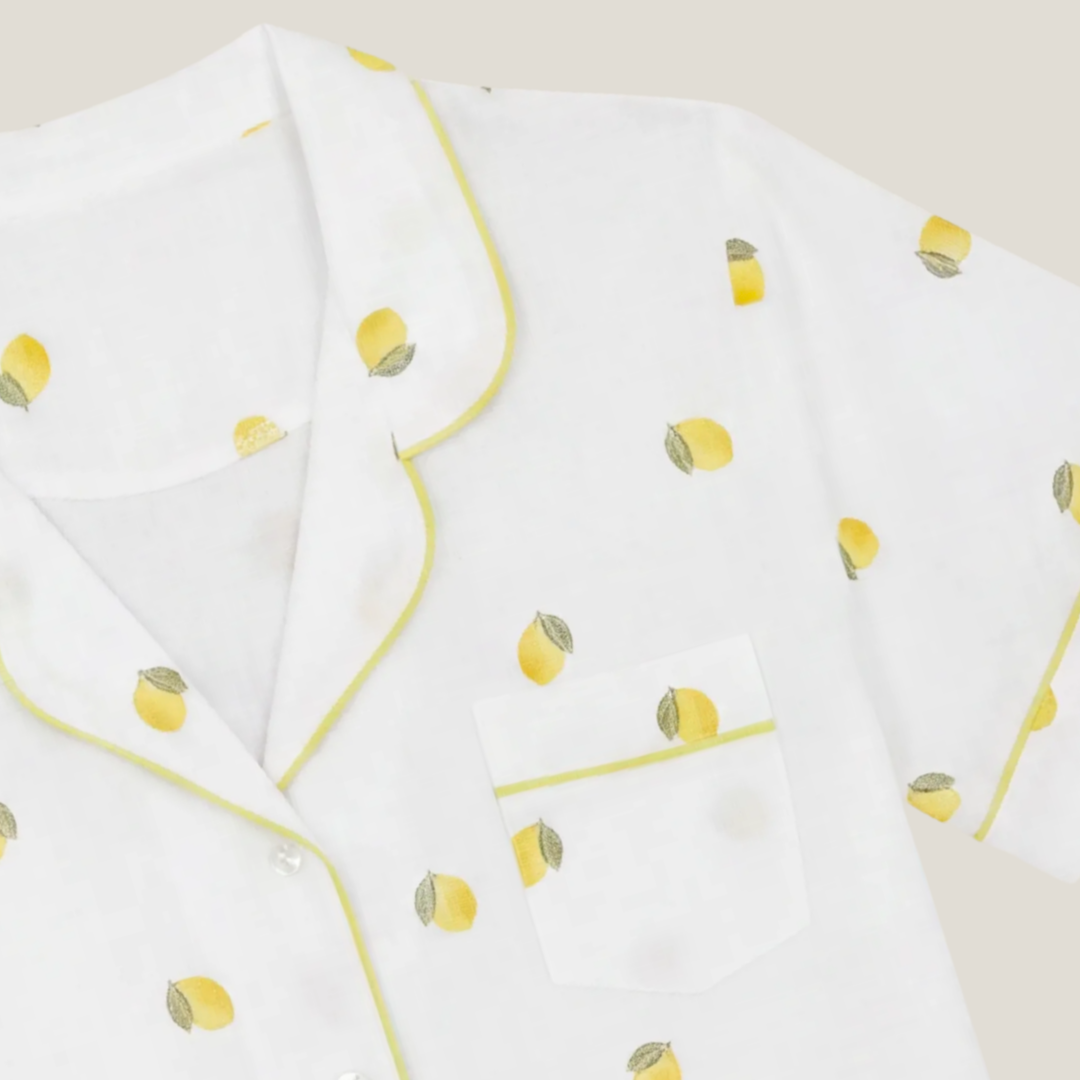 (PRE-ORDER) Women's Muslin Summer Pyjamas - Lemon
