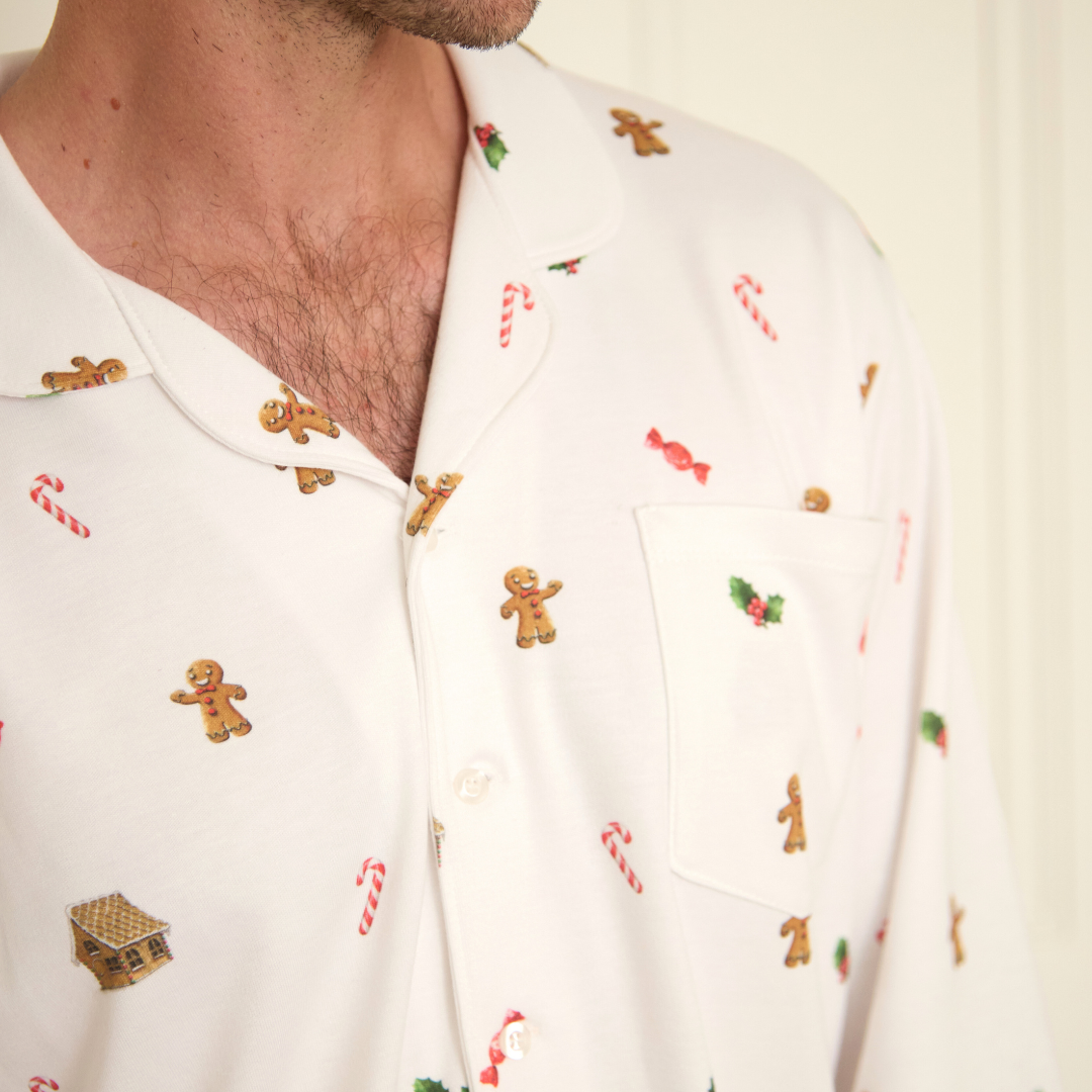 Gingerbread Pyjamas Men's Gingerbread Family Pyjamas – Rosa and Blue