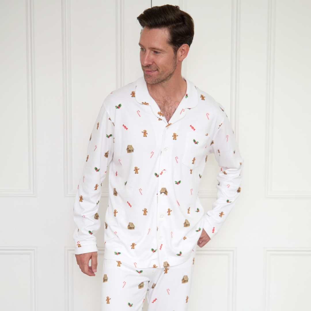 Gingerbread Pyjamas Men's Gingerbread Family Pyjamas – Rosa and Blue