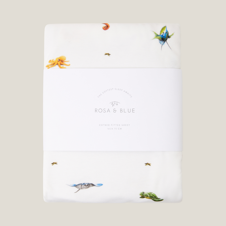 Cotbed Fitted Sheet - Ocean