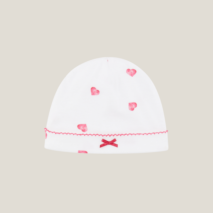 Hat with Trim - Pink Heart