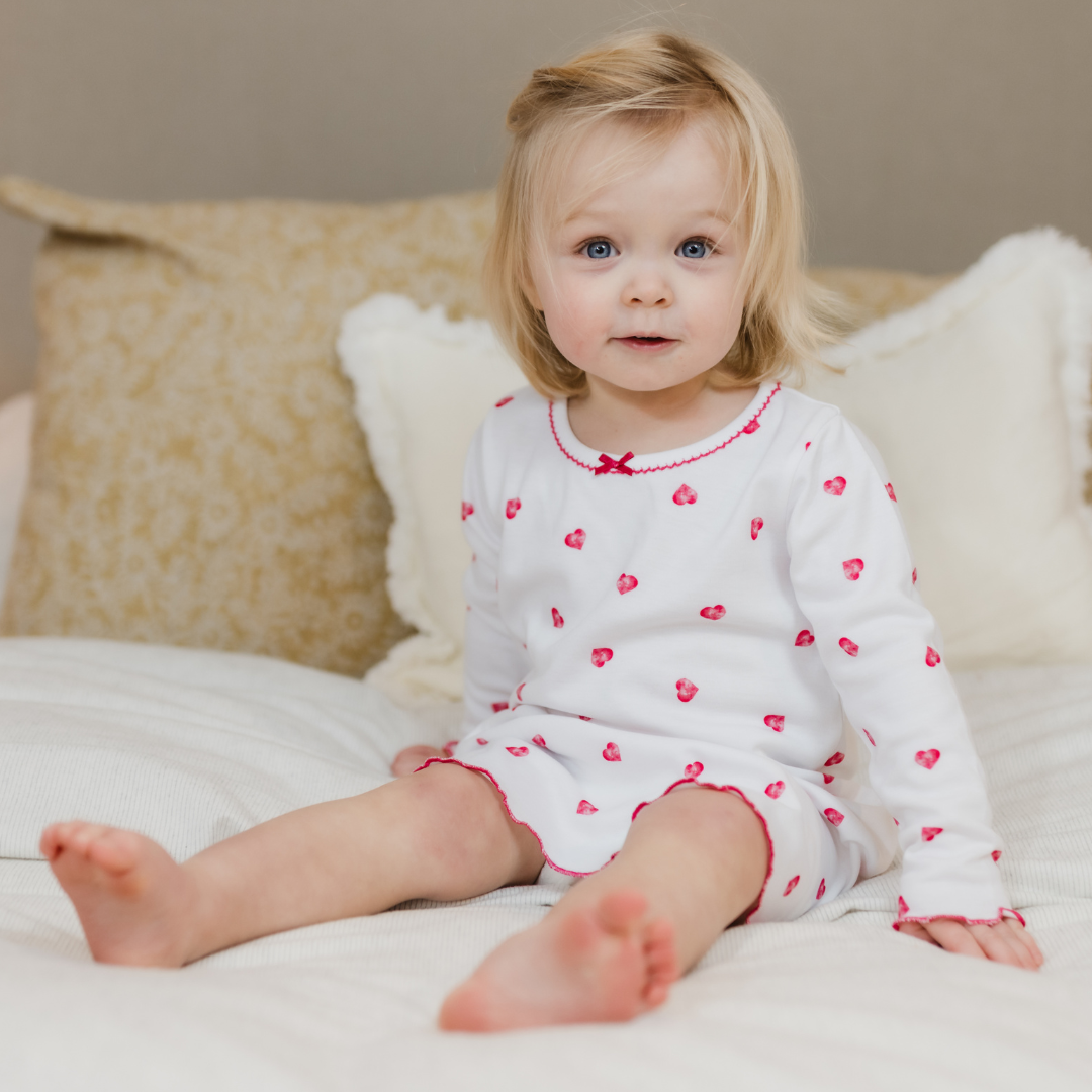 Long Sleeve Nightdress - Pink Heart