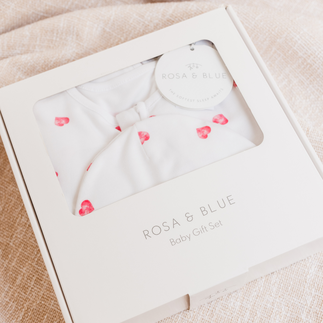 Pink Heart New Arrival Baby Gift Set