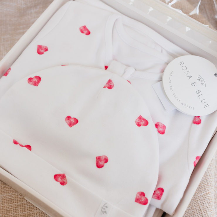 Pink Heart New Arrival Baby Gift Set