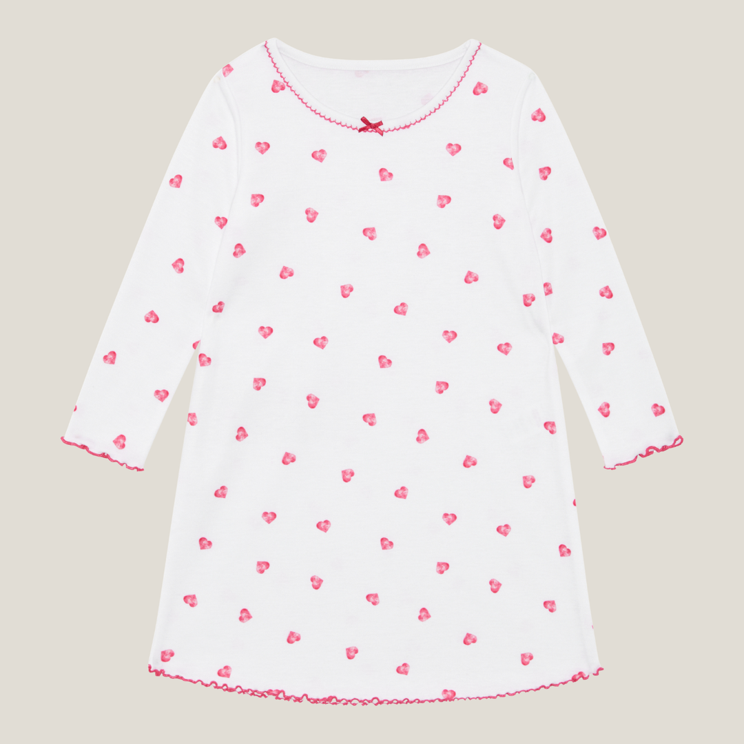 Pink Heart Long Sleeve Nightdress