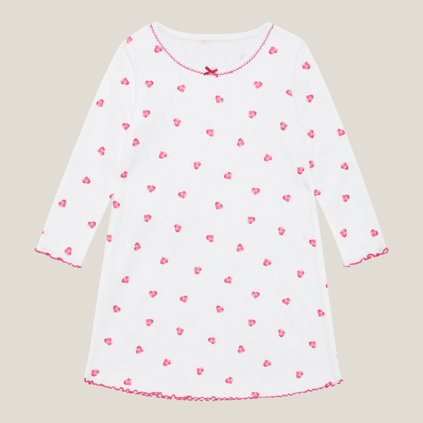 Pink Heart Long Sleeve Nightdress