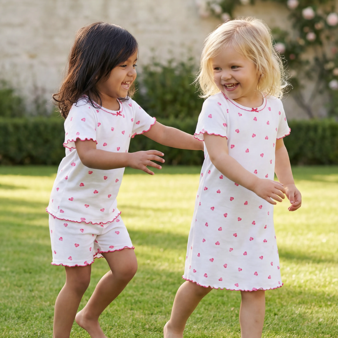 Short Sleeve Nightdress - Pink Heart