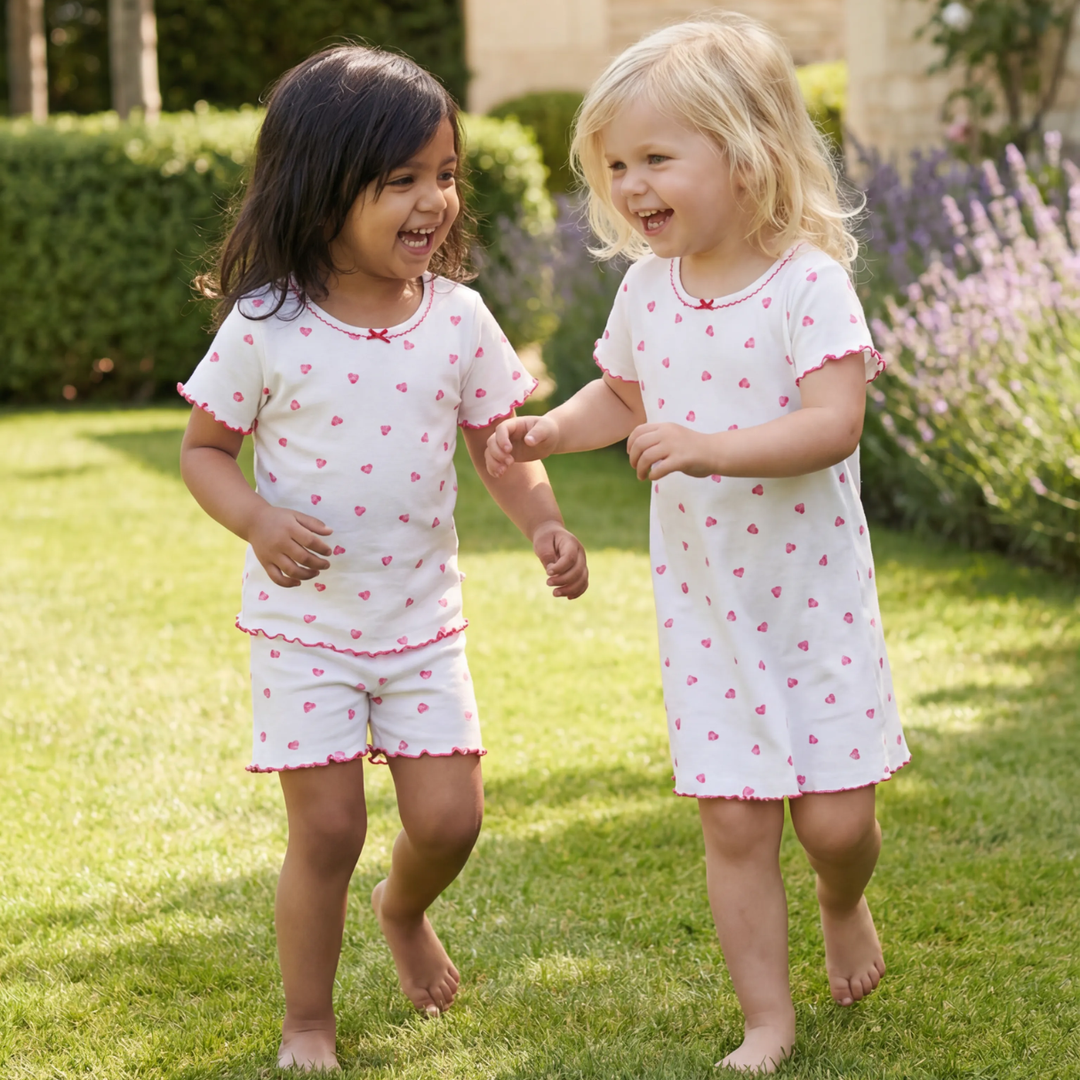 Short Sleeve Nightdress - Pink Heart