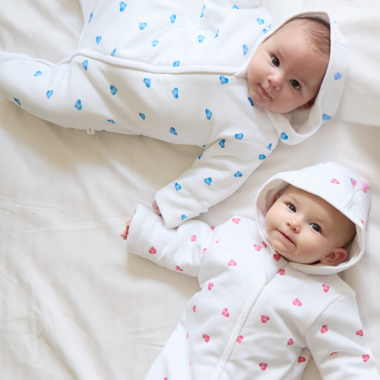 Pink & Blue Heart Pramsuits