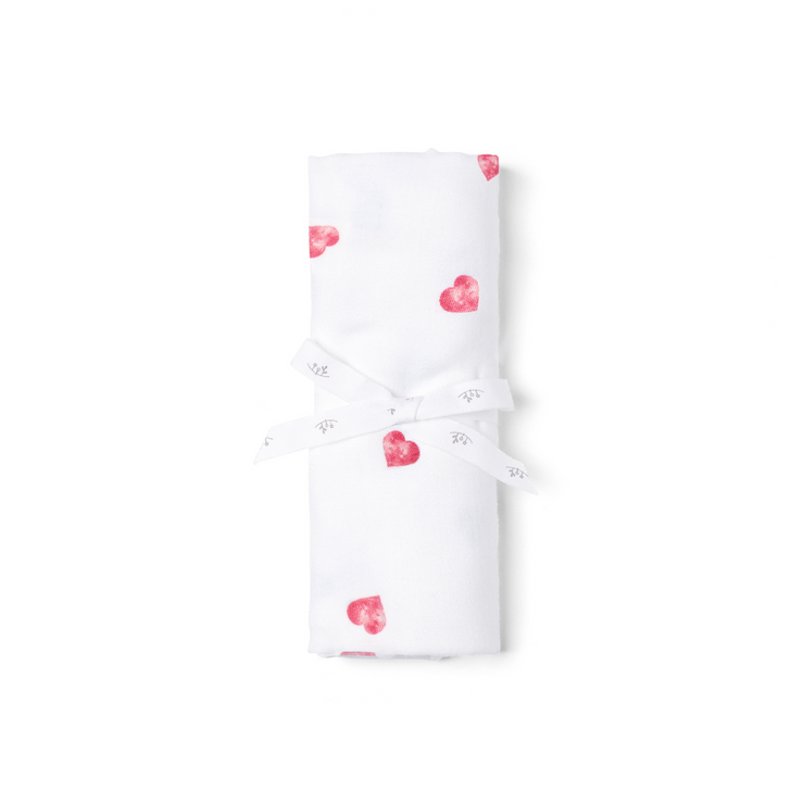 Classic Bamboo Muslin Square - Heart