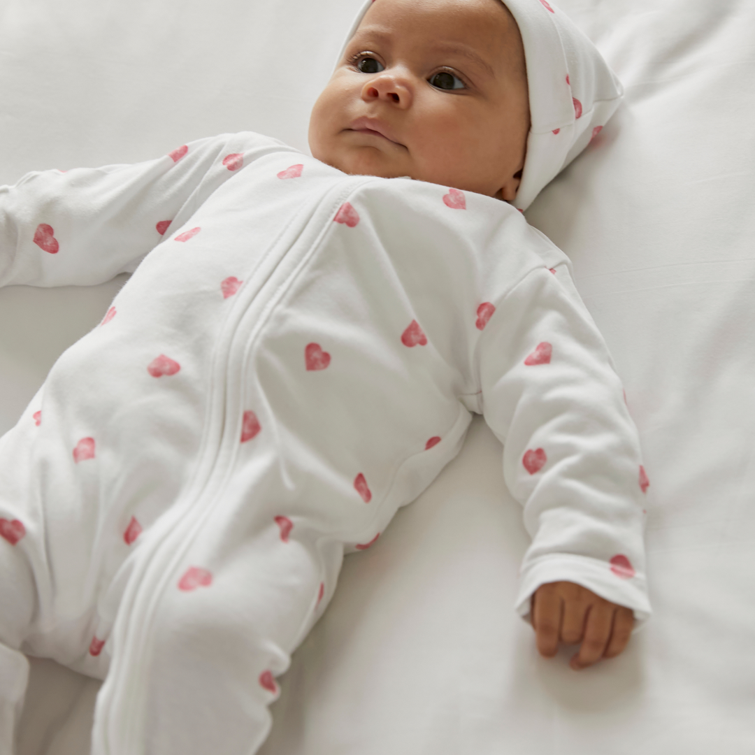 Sleepsuit - Pink Heart