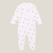 Sleepsuit with Collar - Pink Heart