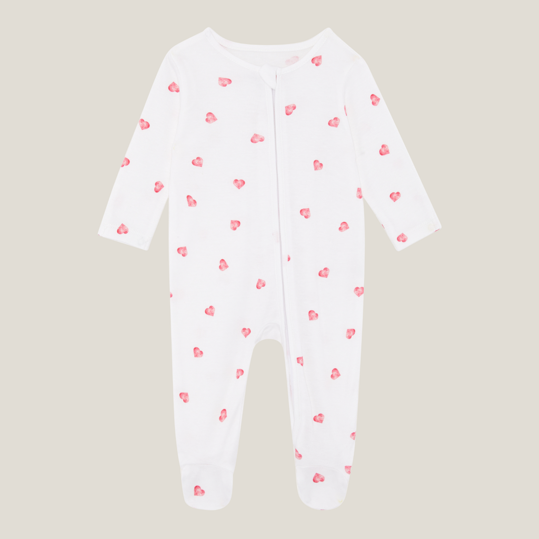 Sleepsuit - Pink Heart