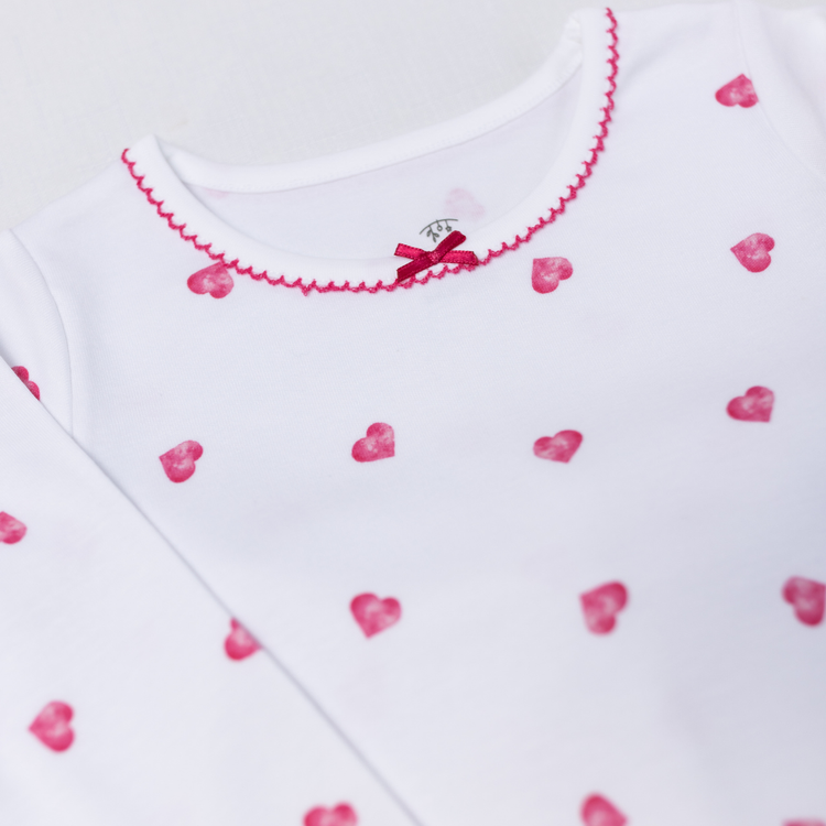 Pink Heart Trim Pyjamas