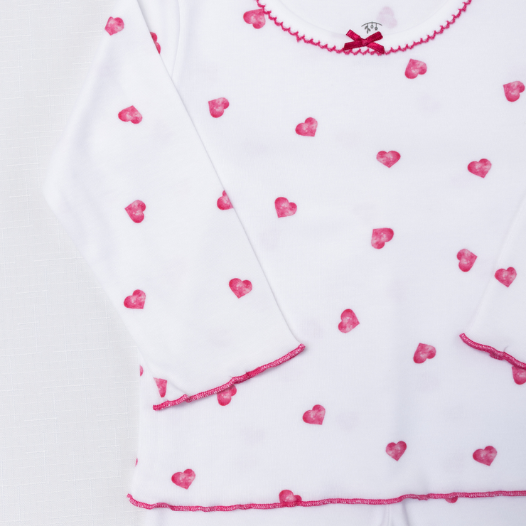 Pink Heart Trim Pyjamas