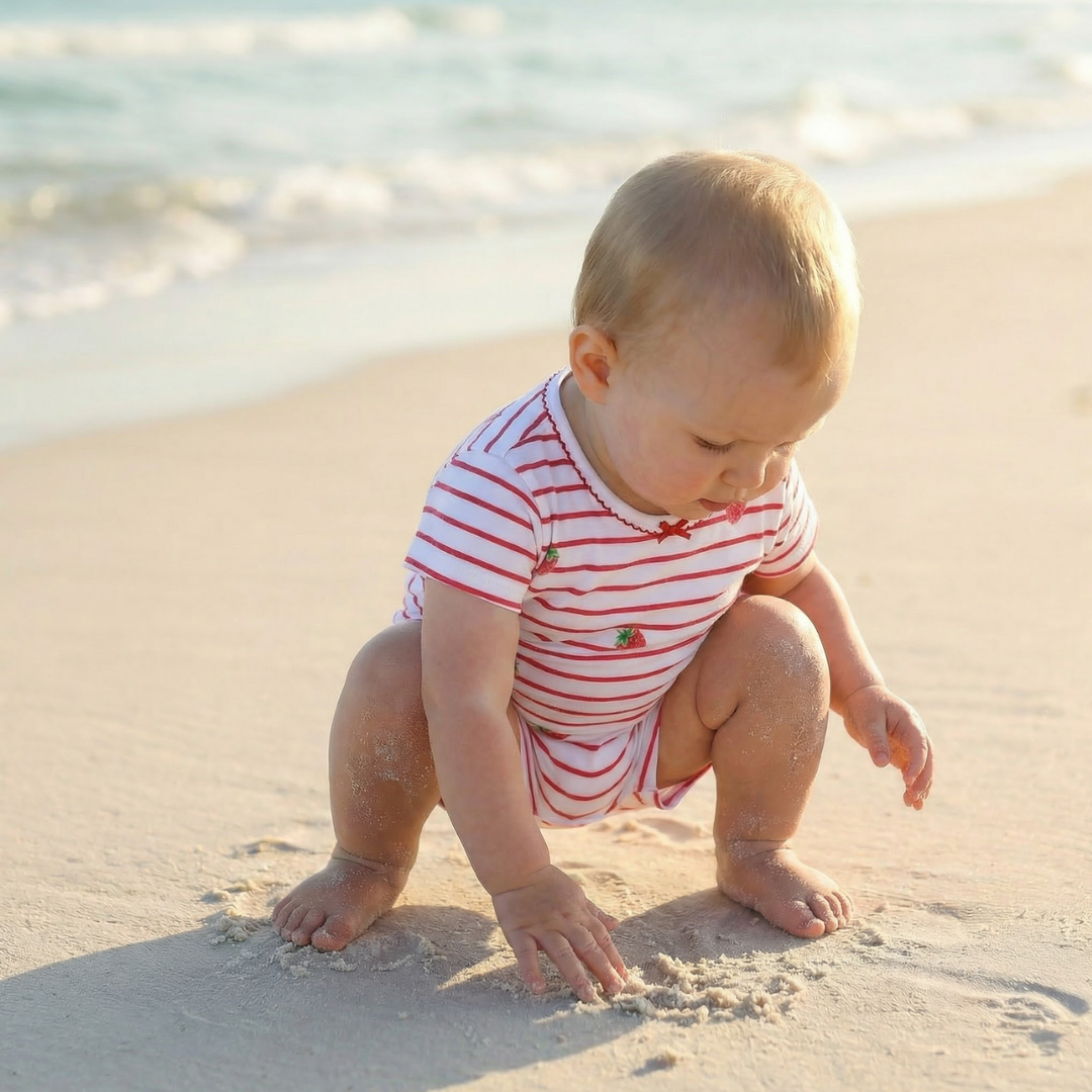 Romper with Trim - Raspberry