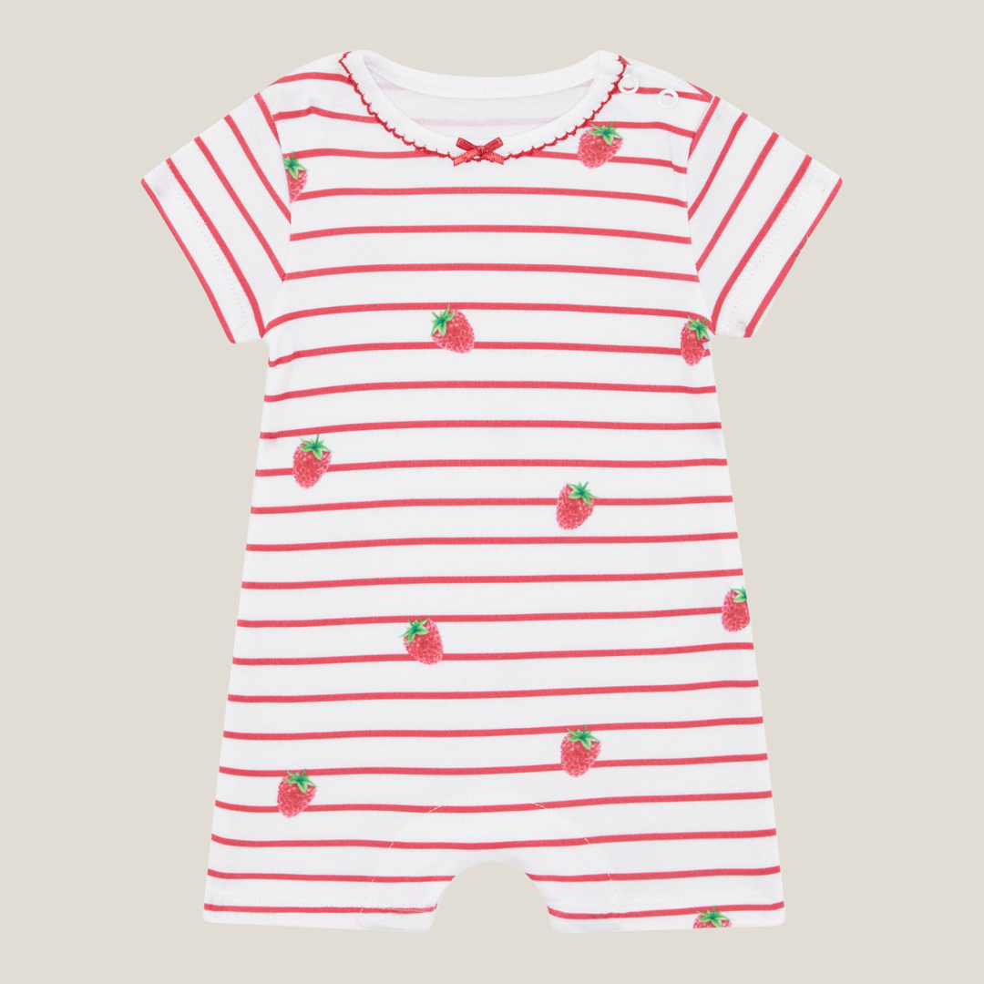 Romper with Trim - Raspberry