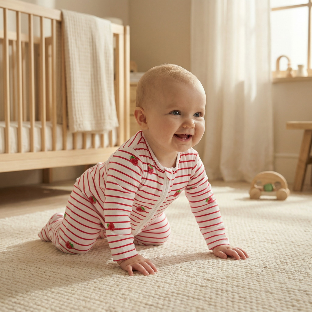 Sleepsuit with Trim - Raspberry
